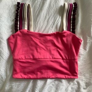 Free People Movement ruffle pink tank size S